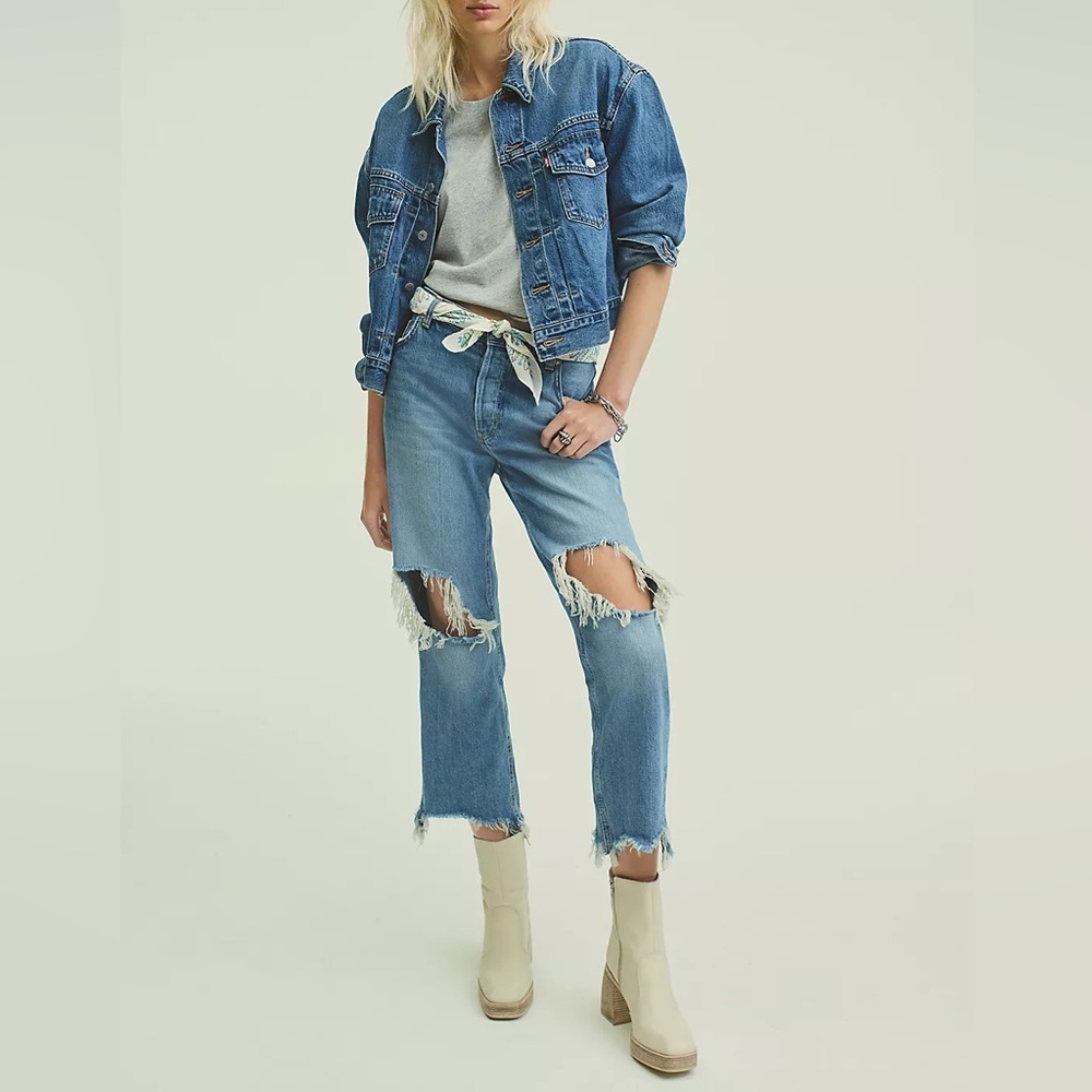 Free People Maggie Mid Rise Straight Leg Jeans - Picture 16 of 16